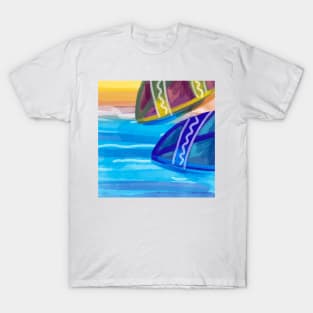 Pretty Watercolor Surfboards T-Shirt